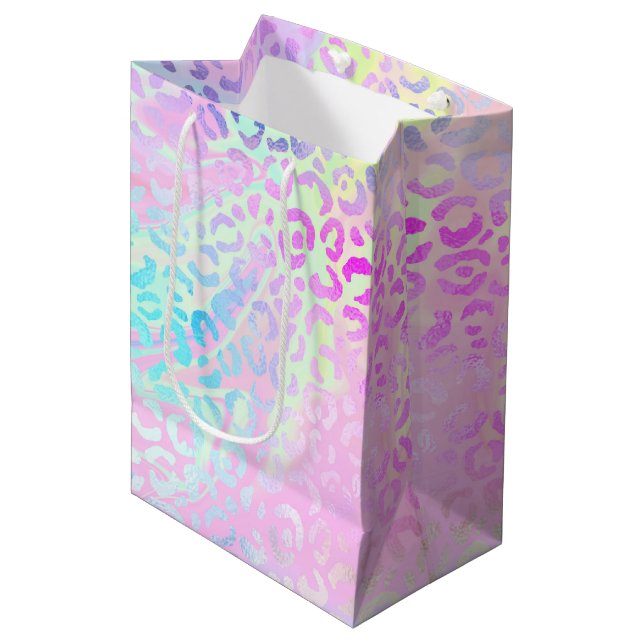 The Iridescent Leopard Series Design 10 Medium Gift Bag (Front Angled)