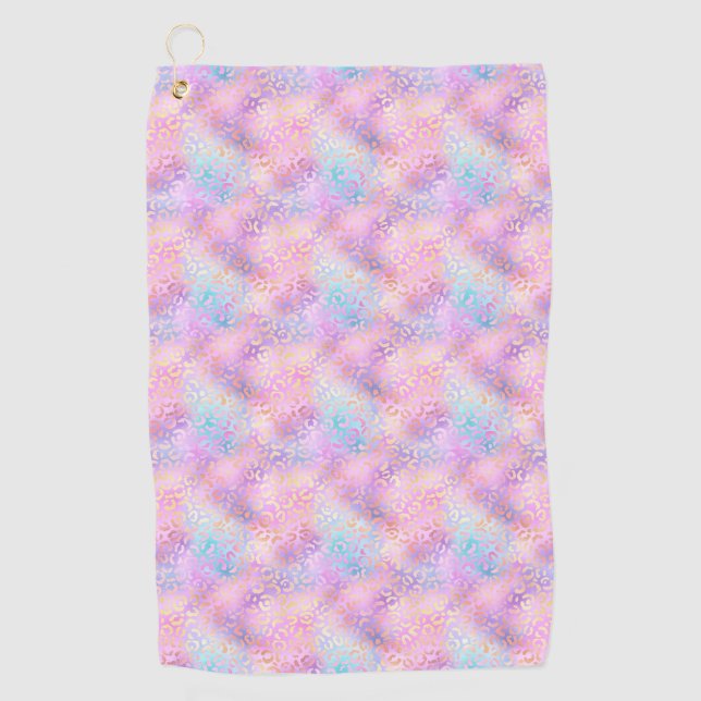 The Iridescent Leopard Series Design 11 Golf Towel (Front)