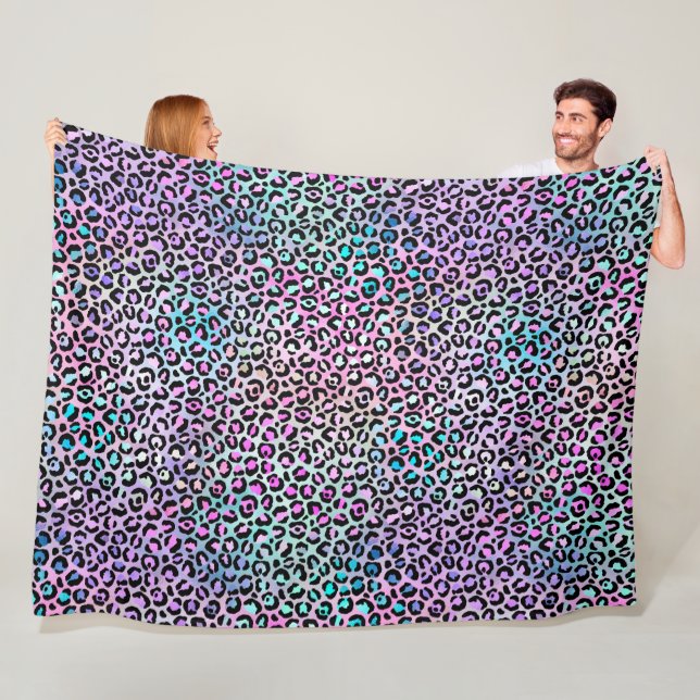 The Iridescent Leopard Series Design 12 Fleece Blanket (In Situ)