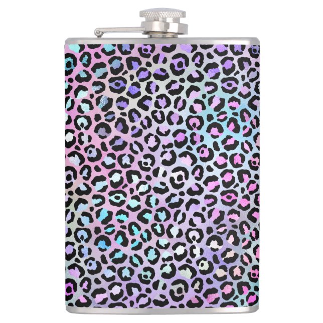 The Iridescent Leopard Series Design 12 Hip Flask (Front)