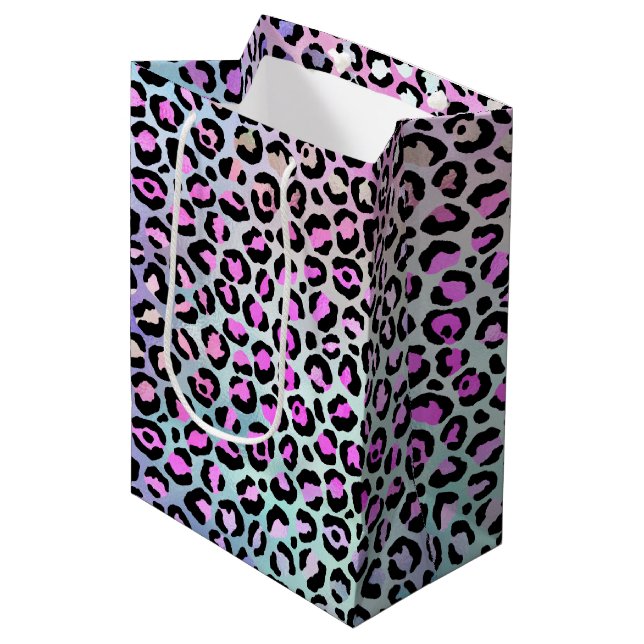 The Iridescent Leopard Series Design 12 Medium Gift Bag (Front Angled)