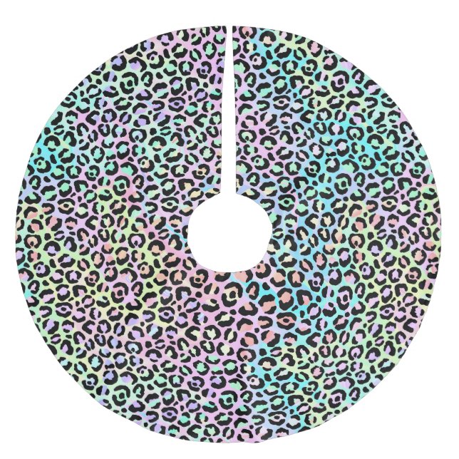 The Iridescent Leopard Series Design 5 Brushed Polyester Tree Skirt (Front)