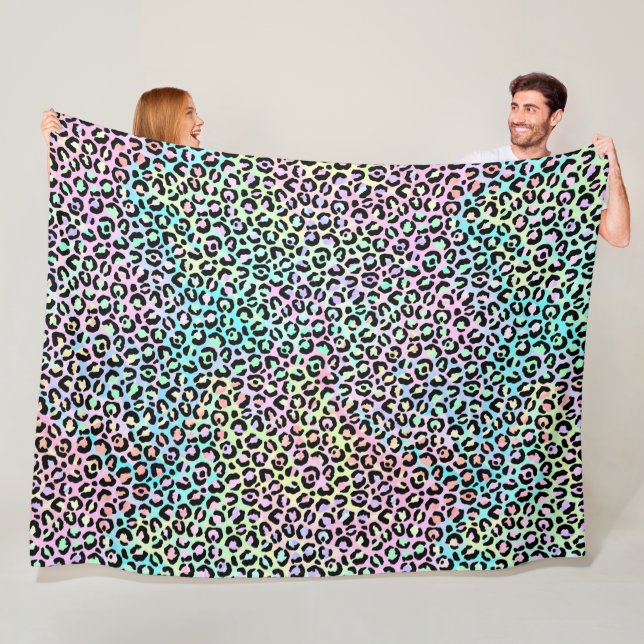 The Iridescent Leopard Series Design 5 Fleece Blanket (In Situ)