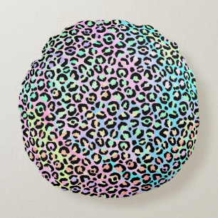 The Iridescent Leopard Series Design 5 Round Cushion