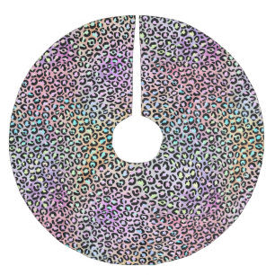 The Iridescent Leopard Series Design 6 Brushed Polyester Tree Skirt