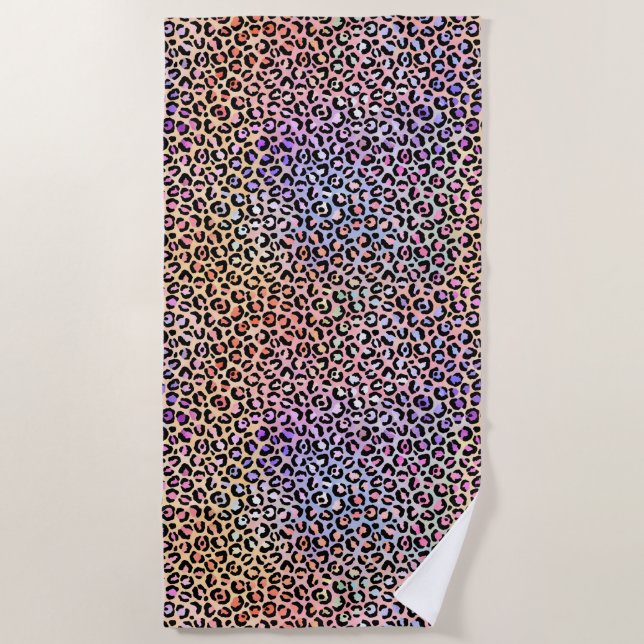 The Iridescent Leopard Series Design 7 Beach Towel (Front)