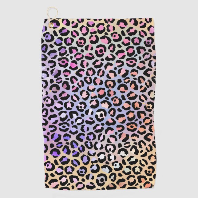 The Iridescent Leopard Series Design 7 Golf Towel (Front)