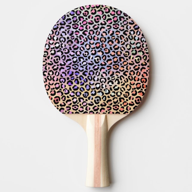 The Iridescent Leopard Series Design 7 Ping Pong Paddle (Front)