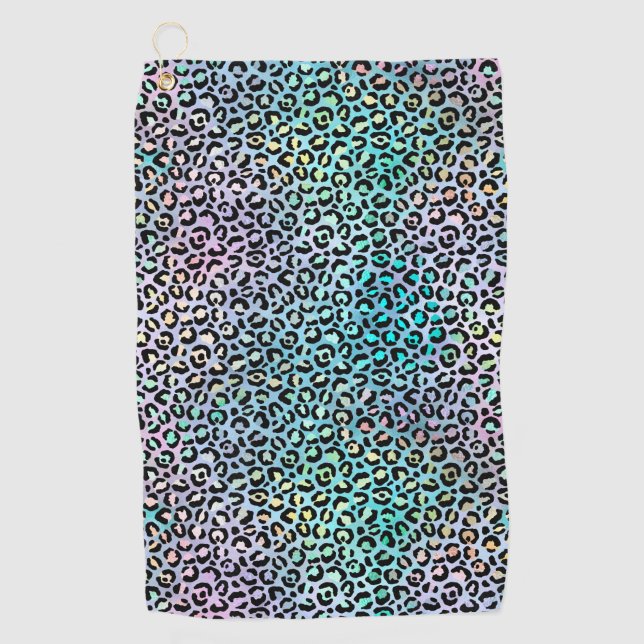 The Iridescent Leopard Series Design 8 Golf Towel (Front)