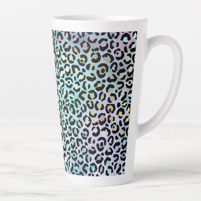 The Iridescent Leopard Series Design 8 Latte Mug (Right)