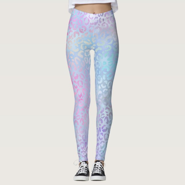 The Iridescent Leopard Series Design 9 Leggings (Front)