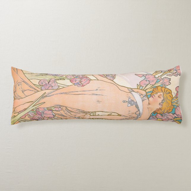 The Iris (1897) by Alphonse Mucha  Body Cushion (Front)