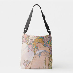 The Iris (1897) by Alphonse Mucha Crossbody Bag