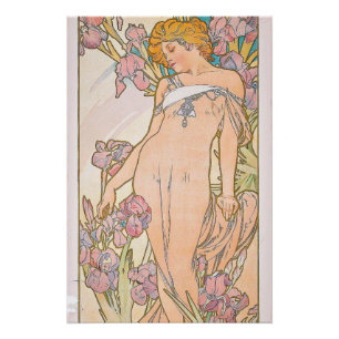 The Iris (1897) by Alphonse Mucha  Poster