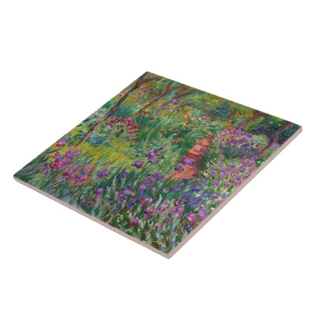The Iris Garden At Giverny By Claude Monet  Ceramic Tile (Side)