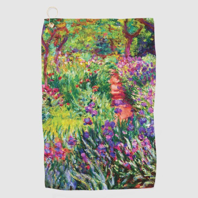 The Iris Garden at Giverny by Claude Monet Golf Towel (Front)