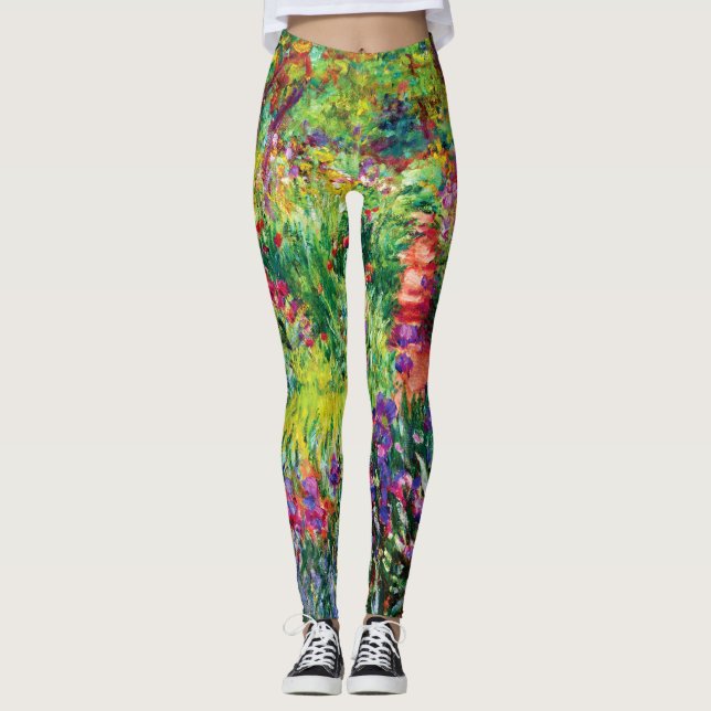 The Iris Garden at Giverny by Claude Monet Leggings (Front)