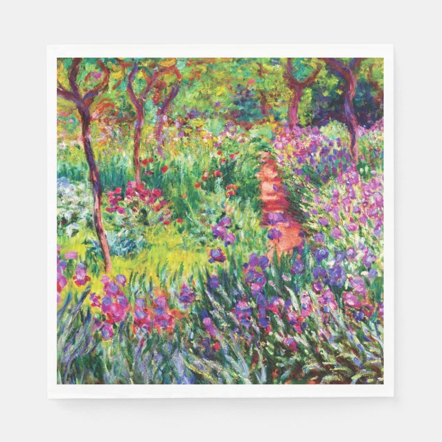 The Iris Garden at Giverny by Claude Monet   Napkin (Front)