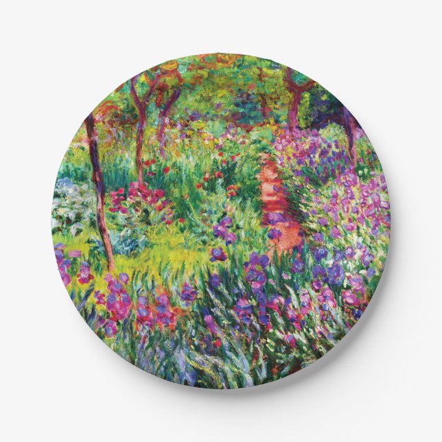 The Iris Garden at Giverny by Claude Monet Paper Plate (Front)