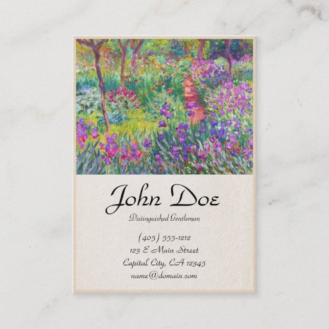 The Iris Garden at Giverny Claude Monet cool, old, Business Card (Front)