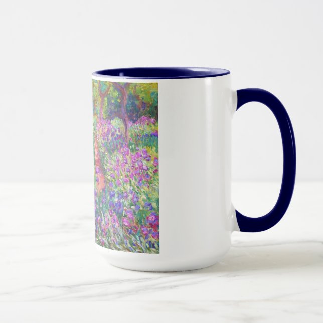 The Iris Garden at Giverny Claude Monet cool, old, Mug (Right)