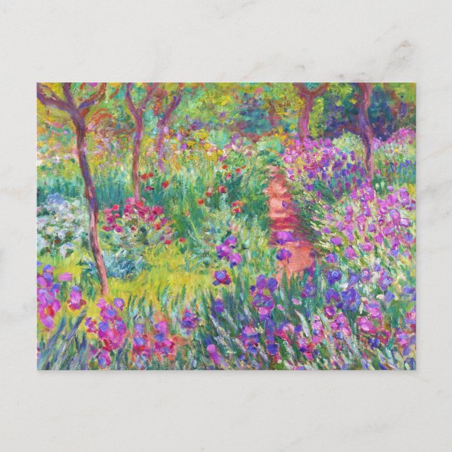 The Iris Garden at Giverny Claude Monet cool, old, Postcard (Front)