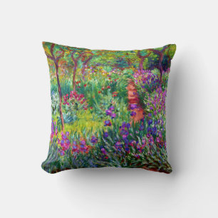 The Iris Garden at Giverny Monet Fine Art Cushion