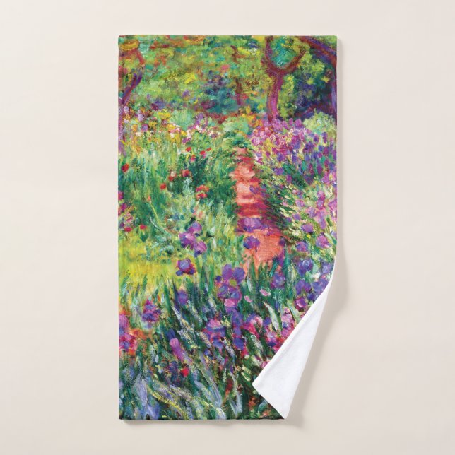 The Iris Garden by Claude Monet Hand Towel (Hand Towel)