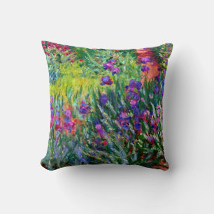 The Iris Garden in Giverny Claude Monet Fine Art Cushion