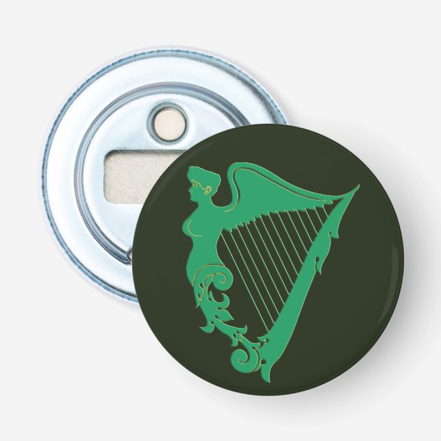 The Irish harp - a symbol of Ireland Bottle Opener (Front)
