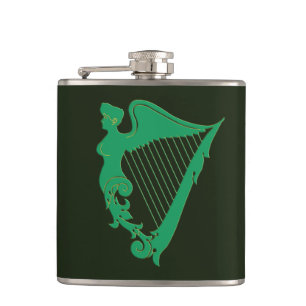 The Irish harp - a symbol of Ireland Hip Flask