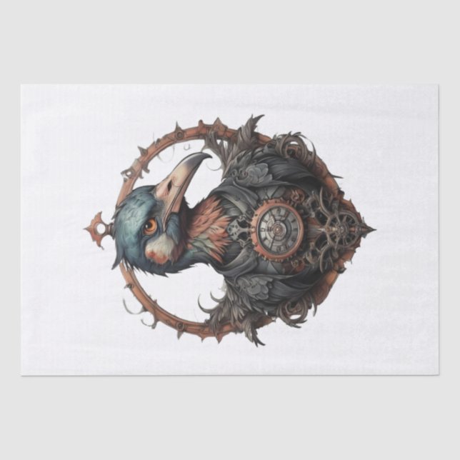 "The Iron Beak: A Steampunk Ibis" Tissue Paper (Front)