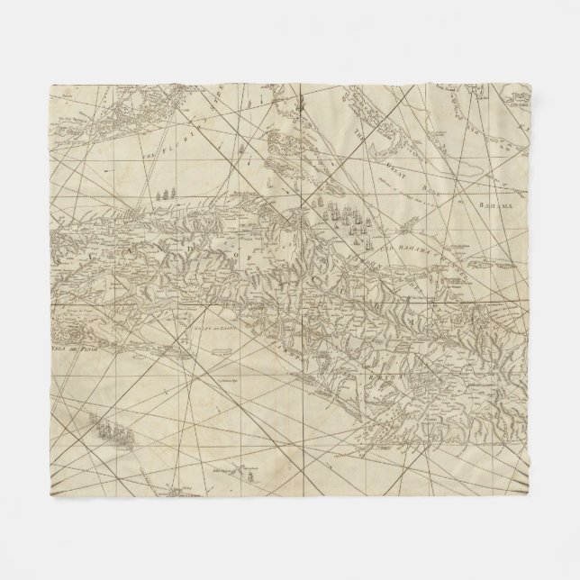 The Island of Cuba with part of the Bahama Banks Fleece Blanket (Front (Horizontal))
