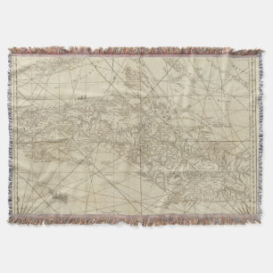The Island of Cuba with part of the Bahama Banks Throw Blanket