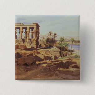 The Island of Philae, 1866 (w/c) 15 Cm Square Badge