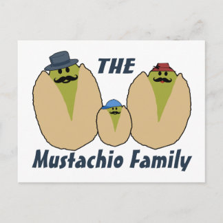 The Italian Mustachio Family Postcard