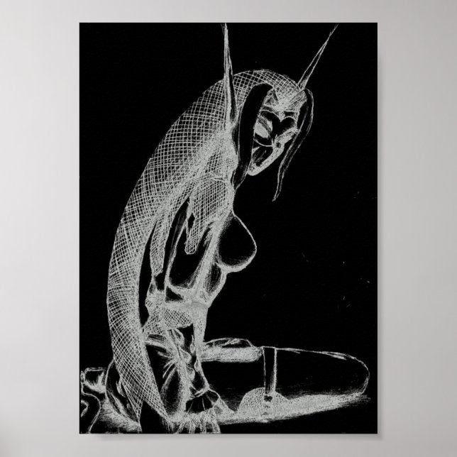 The Jaded Ones Elf Canvas Print(B&W) Poster (Front)