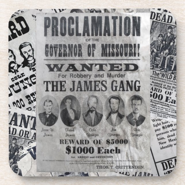 The James Gang Wanted Poster Coaster (Front)