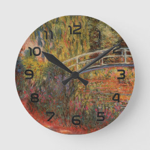 The Japanese Bridge or The Lily Pond Landscap Round Clock