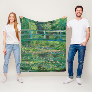 The Japanese Bridge (Water-Lily Pond), Monet Fleece Blanket