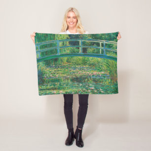 The Japanese Bridge (Water-Lily Pond), Monet Fleece Blanket