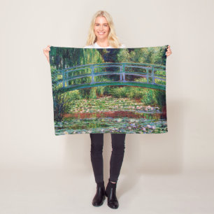 The Japanese Bridge (Water-Lily Pond), Monet Fleece Blanket