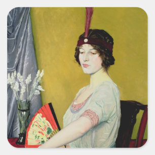 The Japanese Fan, 1914 Square Sticker