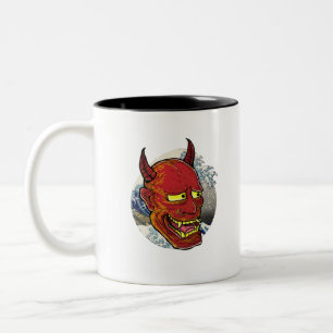 The Japanese Hannya Mask Two-Tone Coffee Mug