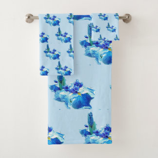 THE JAPANESE IRIS FLOWER BATH TOWEL SET