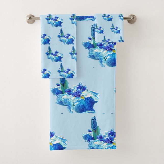 THE JAPANESE IRIS FLOWER    BATH TOWEL SET (Insitu)