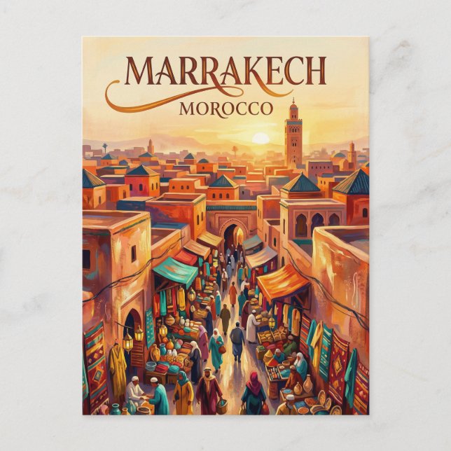 The Jemaa el-Fnaa Morocco Postcard (Front)