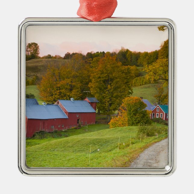The Jenne Farm in Woodstock, Vermont. Fall. Metal Tree Decoration (Front)