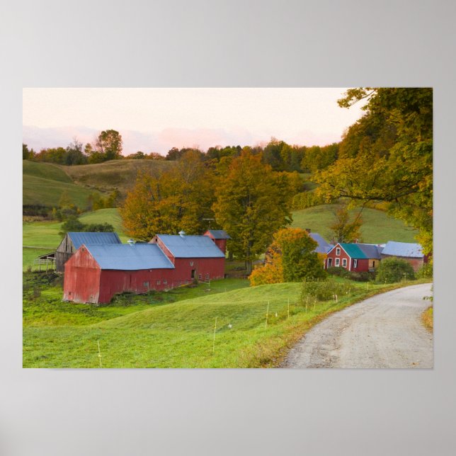 The Jenne Farm in Woodstock, Vermont. Fall. Poster (Front)