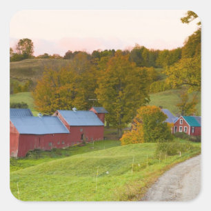 The Jenne Farm in Woodstock, Vermont. Fall. Square Sticker